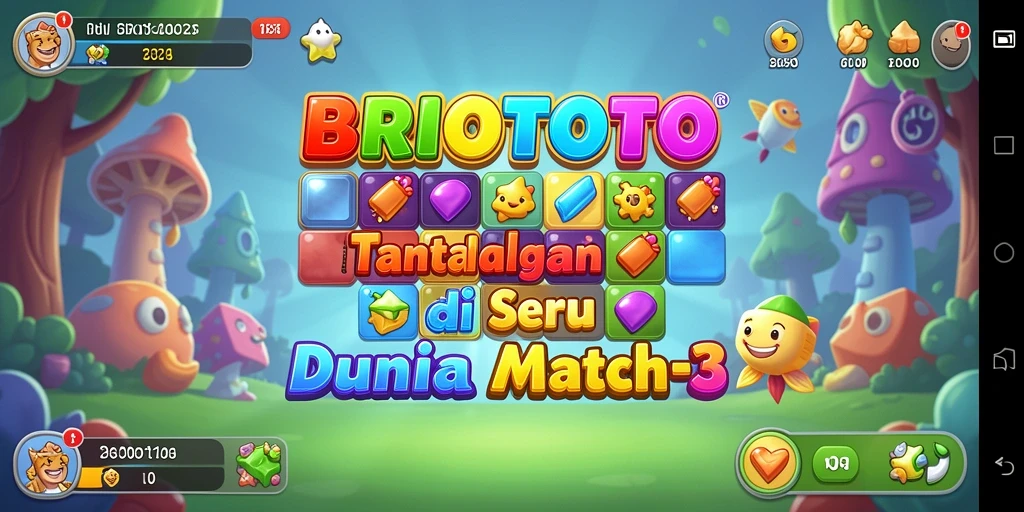 Screenshot gameplay BRIOTOTO yang mencolok dan penuh warna.