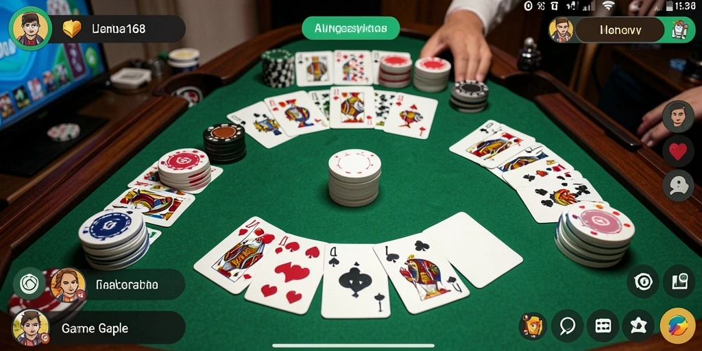 Tampilan gameplay seru Gaple di CANVA168, penuh interaksi.