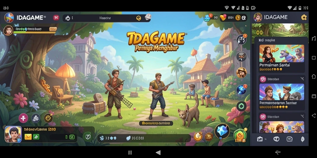 Screenshot utama IDAGAME menampilkan gameplay yang seru dan interaktif.