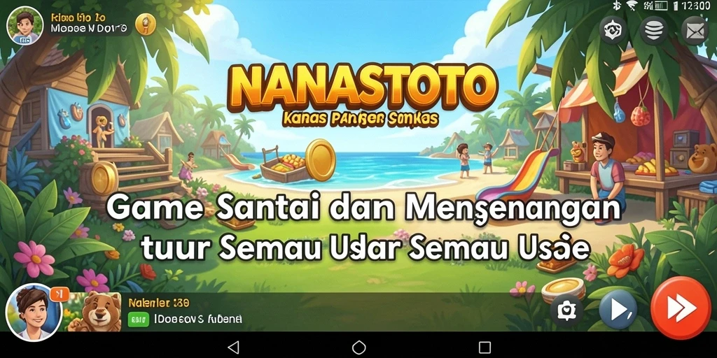 Tampilan gameplay NANASTOTO yang penuh warna dan menarik.