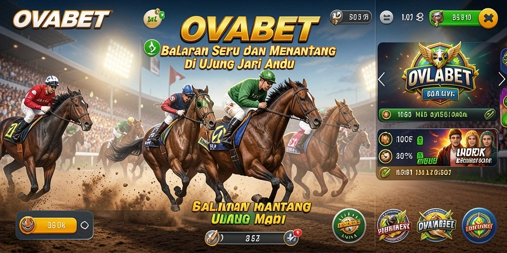Tampilan aksi balapan seru di OVABET dengan kendaraan cepat.